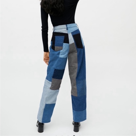 NWT UO BDG Patchwork High Rise Baggy Jeans Sz 25 - Picture 3 of 11